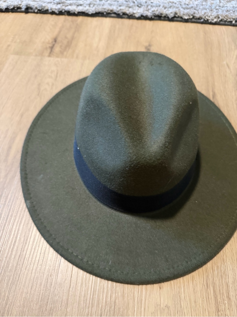 Forever 21 Olive Green Fedora with Navy Band